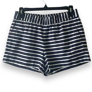J.Crew Factory Women's Classic Chino Short Size 2 Striped Navy Blue